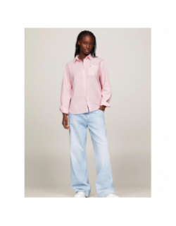 Chemise boxy à rayures rose femme - Tommy Jeans