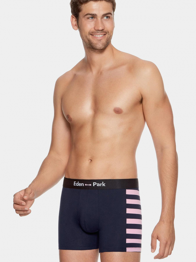 Pack de 2 boxers demi cercle rose et bleu homme - Eden Park