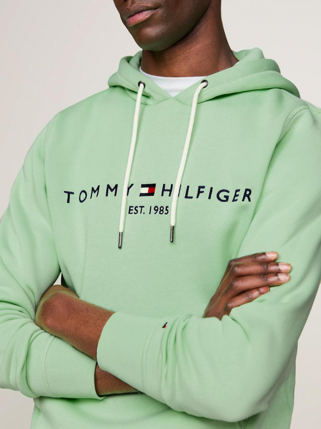 Sweat à capuche logo hoody vert homme - Tommy Hilfiger