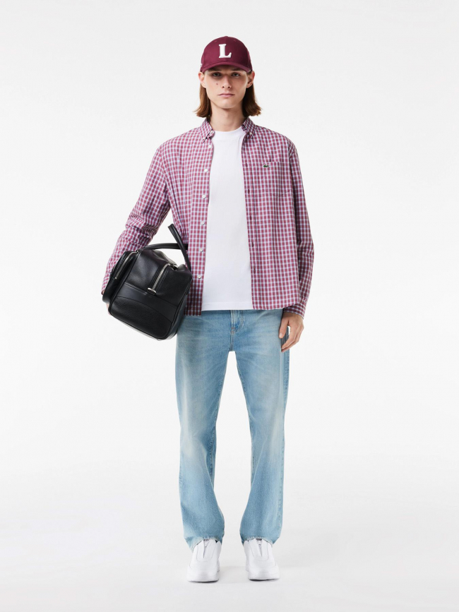 T-shirt uni logo blanc homme - Lacoste