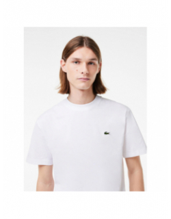 T-shirt uni logo blanc homme - Lacoste