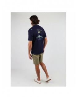 Polo graphique mécanique bleu marine homme - Oxbow