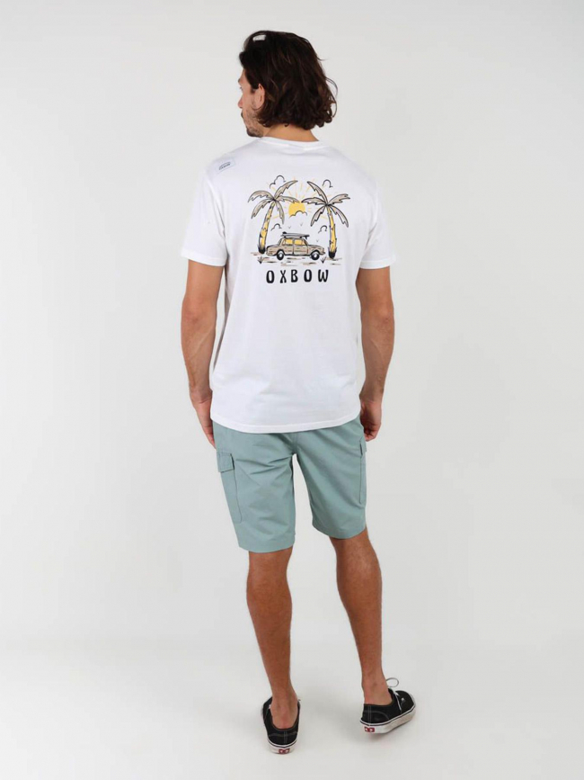 T-shirt manches courtes graphique tracua blanc homme - Oxbow