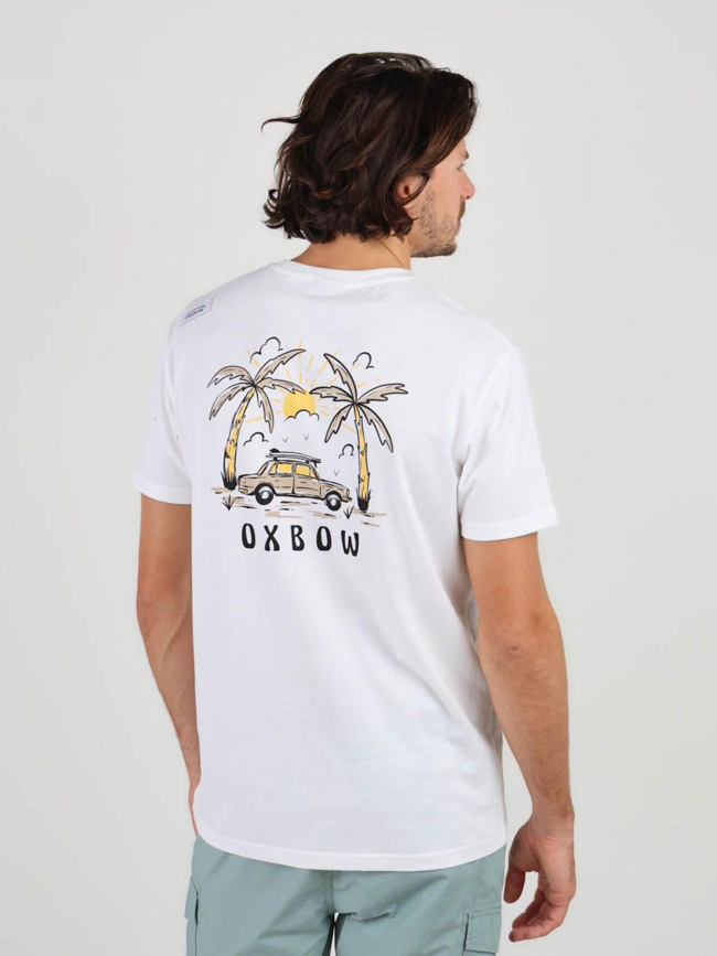 T-shirt manches courtes graphique tracua blanc homme - Oxbow