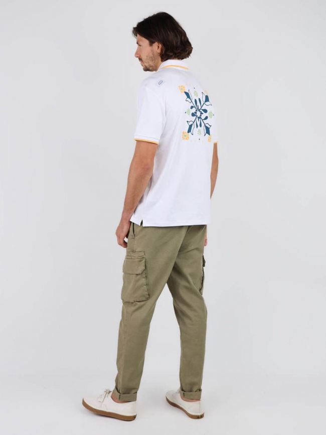 Polo manches courtes graphique nauri blanc homme - Oxbow