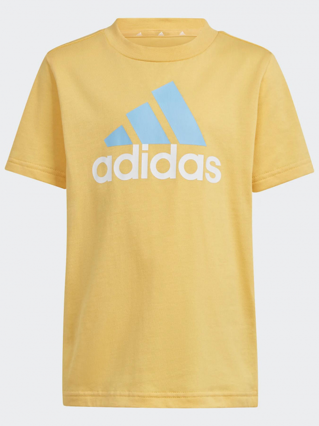 Ensemble t-shirt bermuda big logo jaune bleu enfant - Adidas