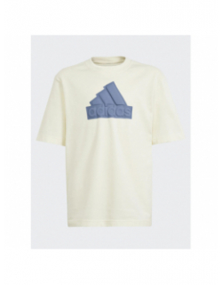 T-shirt manches courtes fi logo beige garçon - Adidas