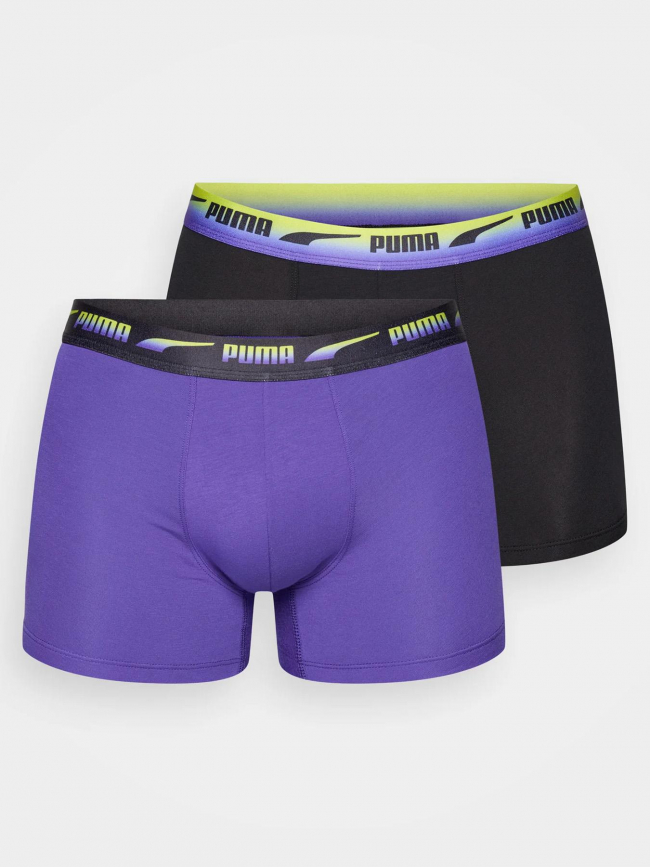 Pack 2 boxers gradient waistband noir et violet homme - Puma