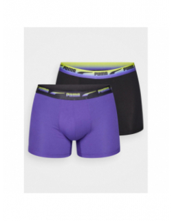 Pack 2 boxers gradient waistband noir et violet homme - Puma
