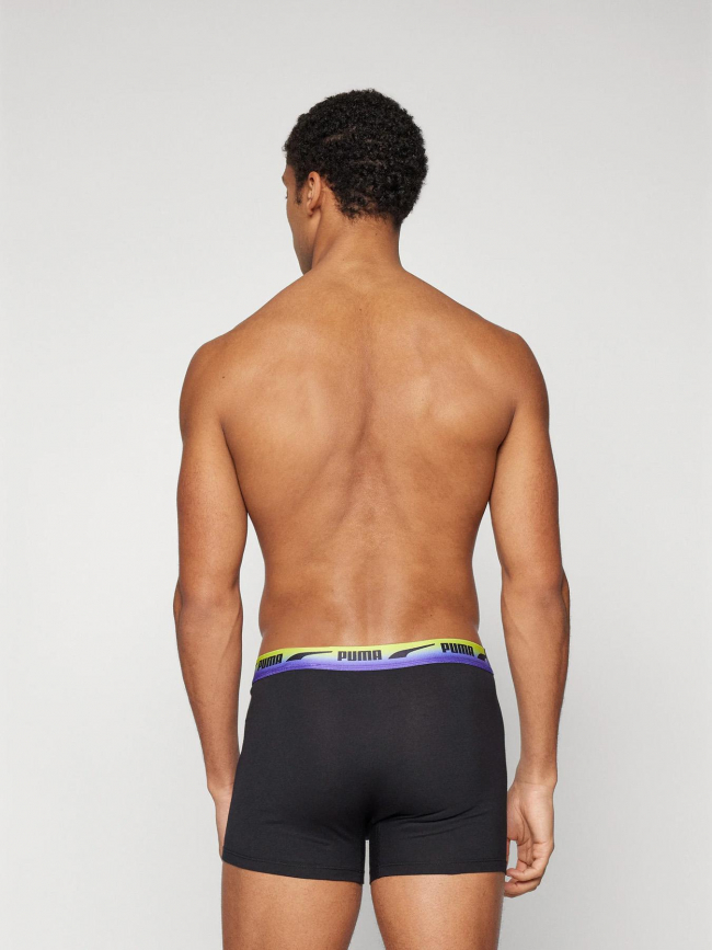 Pack 2 boxers gradient waistband noir et violet homme - Puma