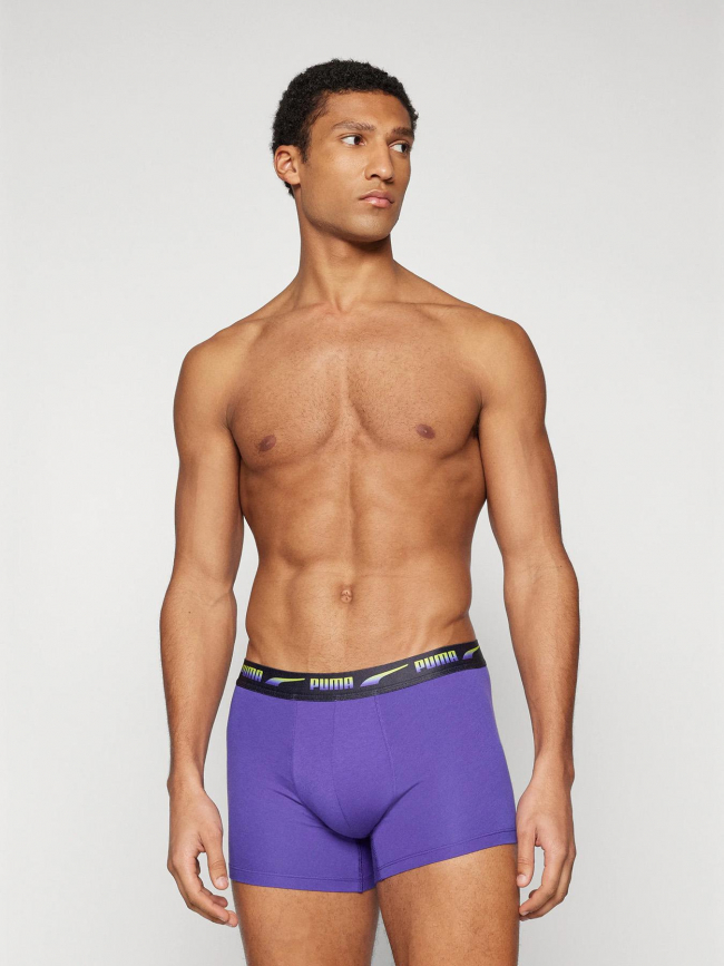 Pack 2 boxers gradient waistband noir et violet homme - Puma
