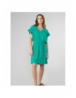 Robe col v joliboi vert femme - Le Temps Des Cerises