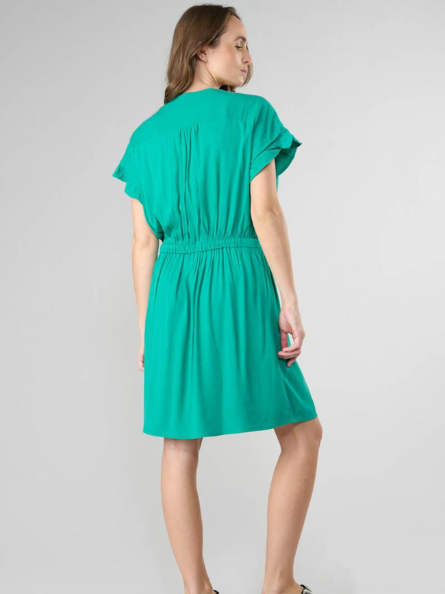 Robe col v joliboi vert femme - Le Temps Des Cerises
