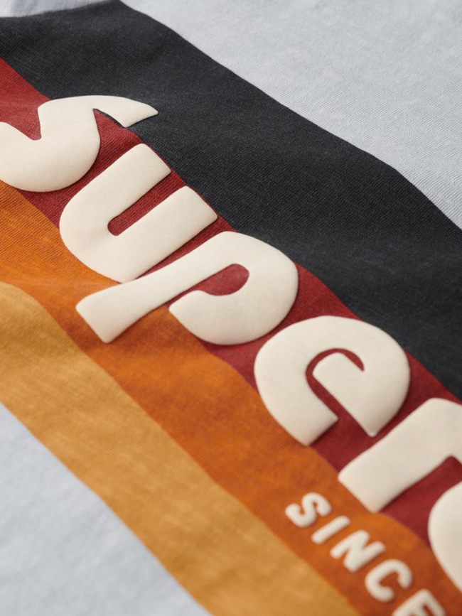 T-shirt classique rayure logo cali homme - Superdry