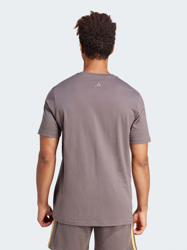 T-shirt logo gris jaune homme - Adidas
