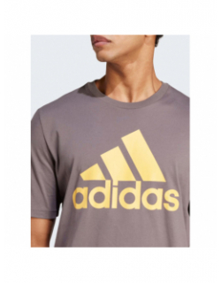 T-shirt logo gris jaune homme - Adidas