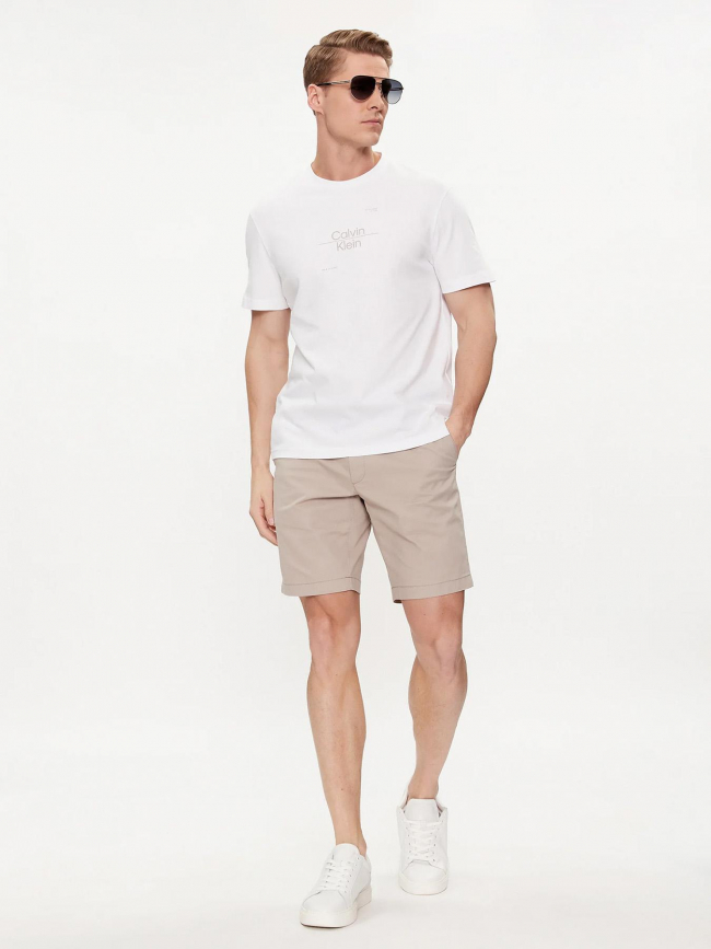 Short avec ceinture modern twill beige homme - Calvin Klein