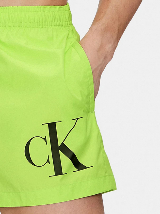 Short de bain logo vert fluo homme - Calvin Klein
