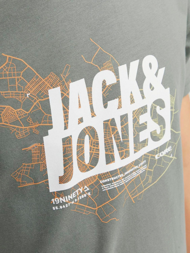 T-shirt map logo kaki garçon - Jack & Jones