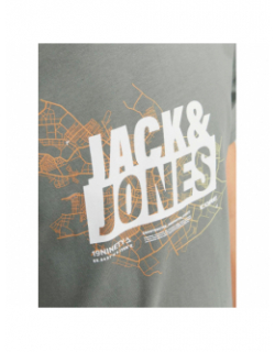 T-shirt map logo kaki garçon - Jack & Jones