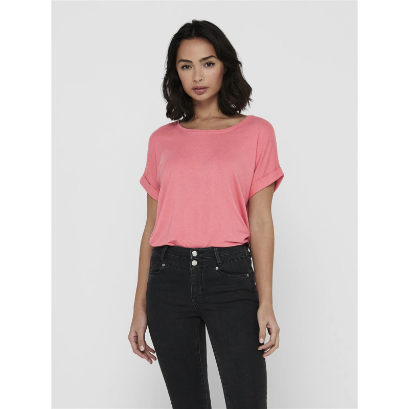 T-shirt uni moster rose femme - Only