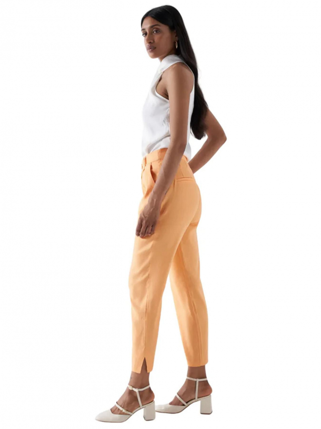 Pantalon fluide en lin orange femme - Salsa