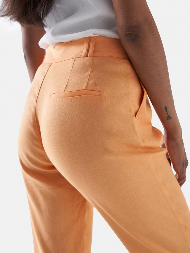 Pantalon fluide en lin orange femme - Salsa