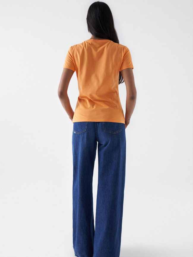 T-shirt embroidered logo sequins orange femme - Salsa