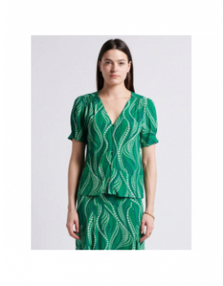 T-shirt boutonné tamina vert femme - La Petite Etoile