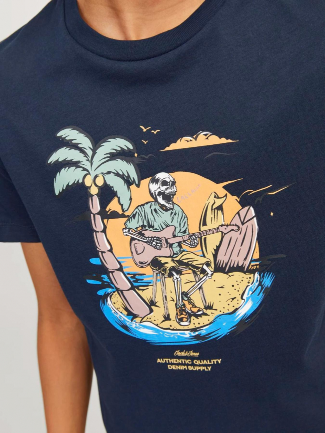 T-shirt zion crew neck bleu marine garçon - Jack & Jones