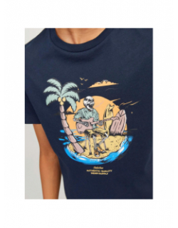 T-shirt zion crew neck bleu marine garçon - Jack & Jones