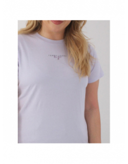 T-shirt uni regular logo violet femme - Tommy Jeans