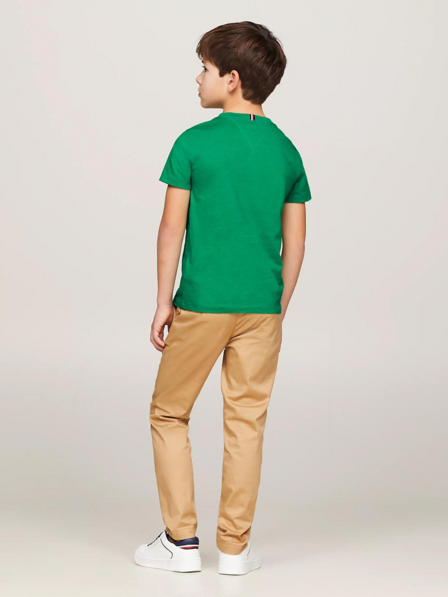 T-shirt uni essential vert garçon - Tommy Hilfiger