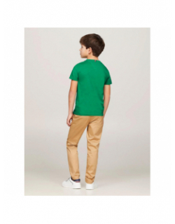T-shirt uni essential vert garçon - Tommy Hilfiger