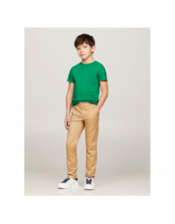 T-shirt uni essential vert garçon - Tommy Hilfiger