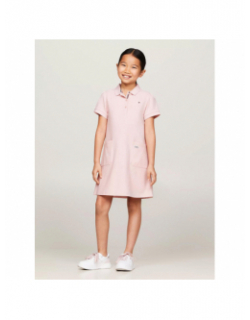 Robe polo uni flag rose fille - Tommy Hilfiger