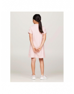 Robe polo uni flag rose fille - Tommy Hilfiger