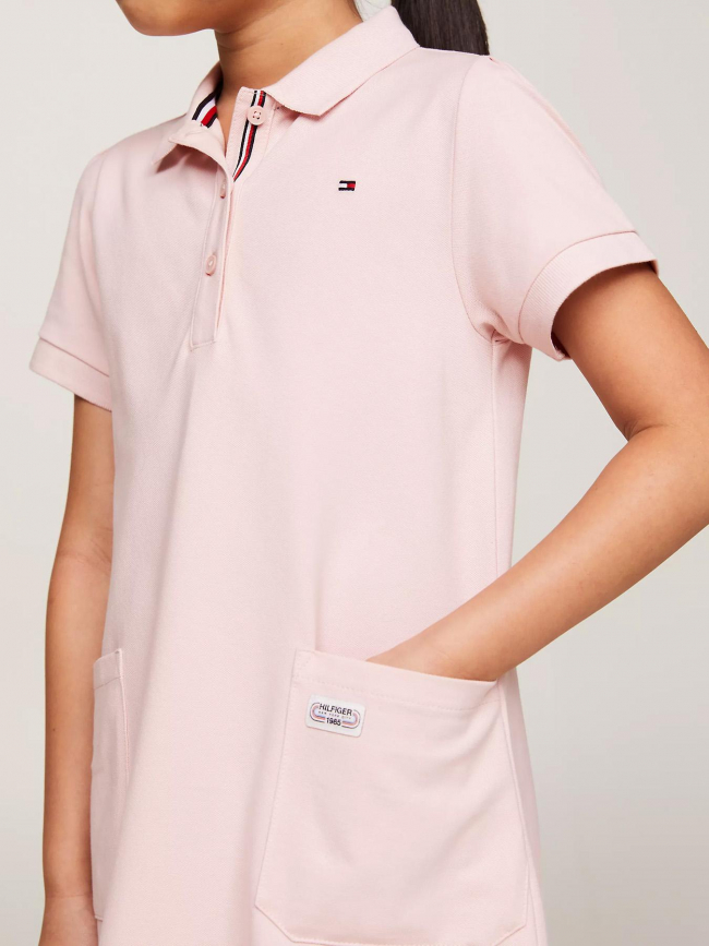 Robe polo uni flag rose fille - Tommy Hilfiger