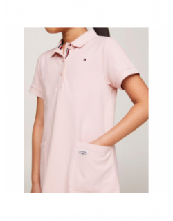 Robe polo uni flag rose fille - Tommy Hilfiger
