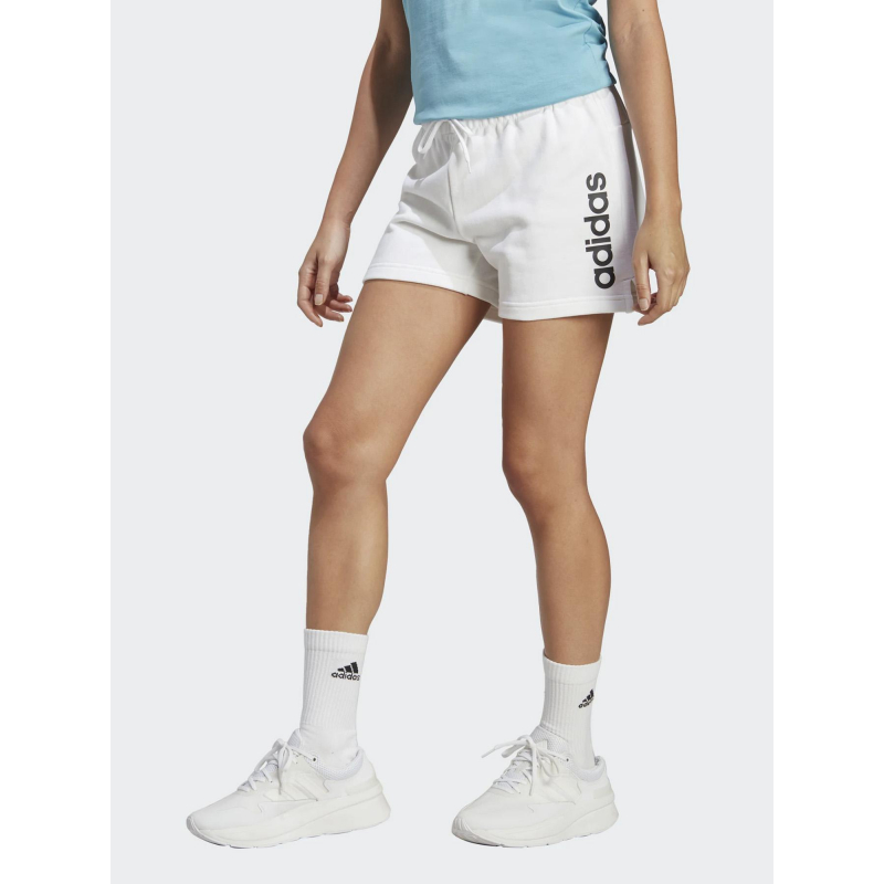 Short jogging linear blanc femme - Adidas