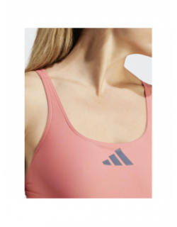 Maillot de bain 1 pièces logo 3bars rose femme - Adidas