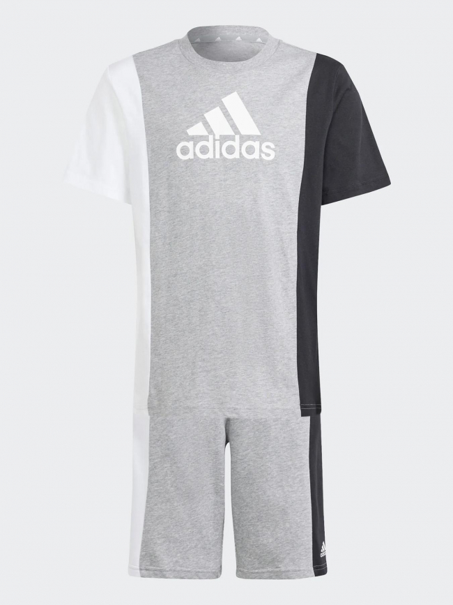 Ensemble t-shirt short gris noir blanc garçon - Adidas