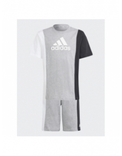Ensemble t-shirt short gris noir blanc garçon - Adidas