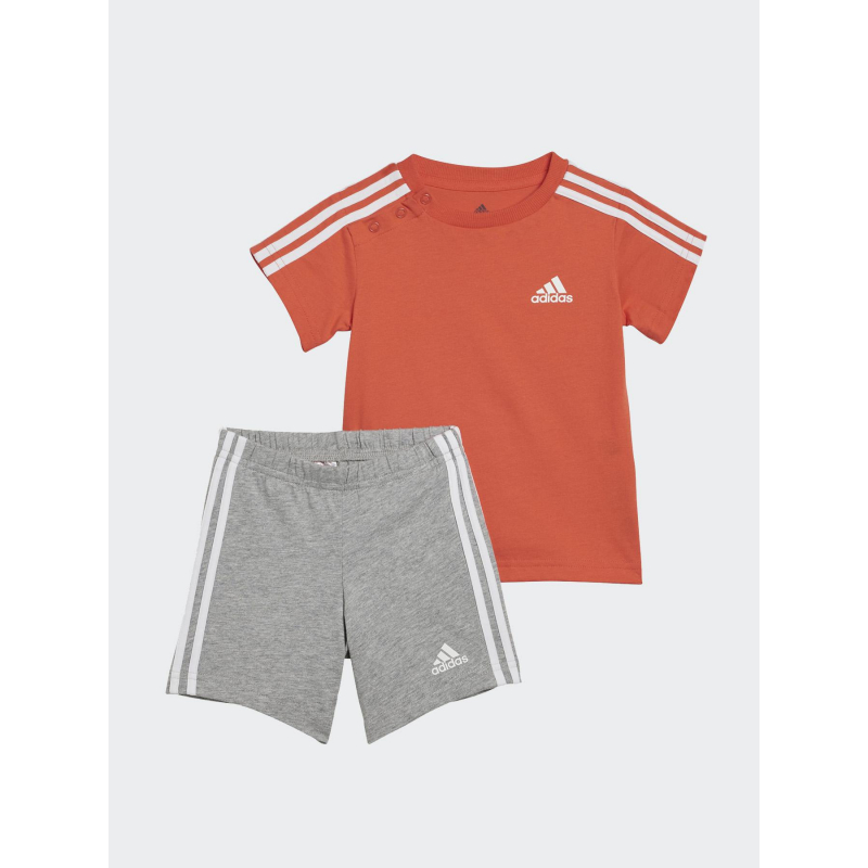 Ensemble sport t-shirt short 3s rouge bébé - Adidas