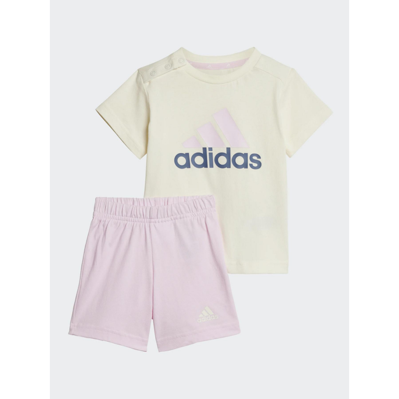 Ensemble short t-shirt rose jaune fille - Adidas