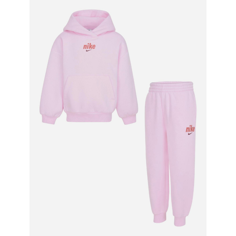 Ensemble sweat à capuche jogging rose bébé - Nike