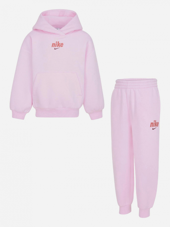 Ensemble sweat à capuche jogging rose bébé - Nike