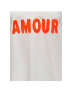 T-shirt manches courtes bella amour blanc femme - Only
