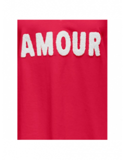 T-shirt col v bella life amour rose femme - Only