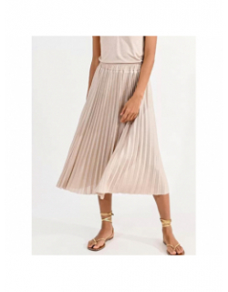 Jupe plissée irisée doré beige femme - Molly Bracken